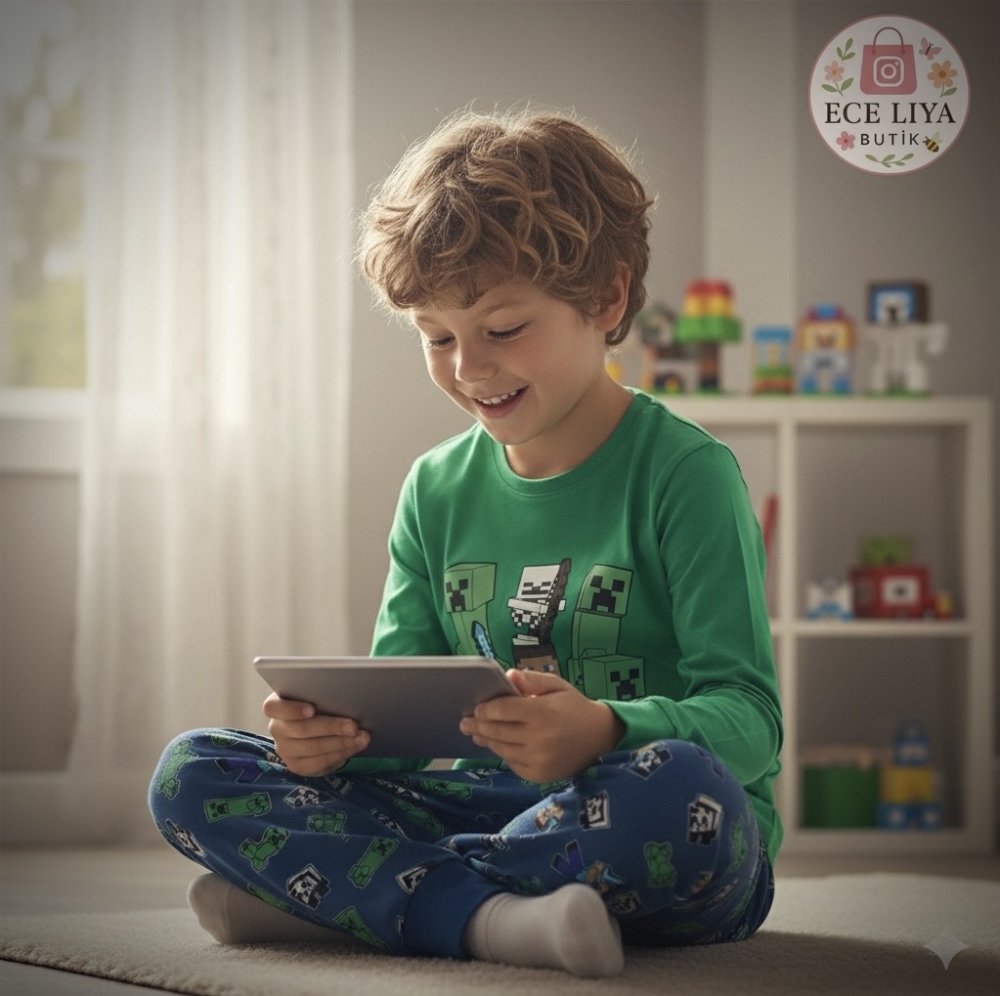 MINEGRAFT PIJAMA Takım YESIL