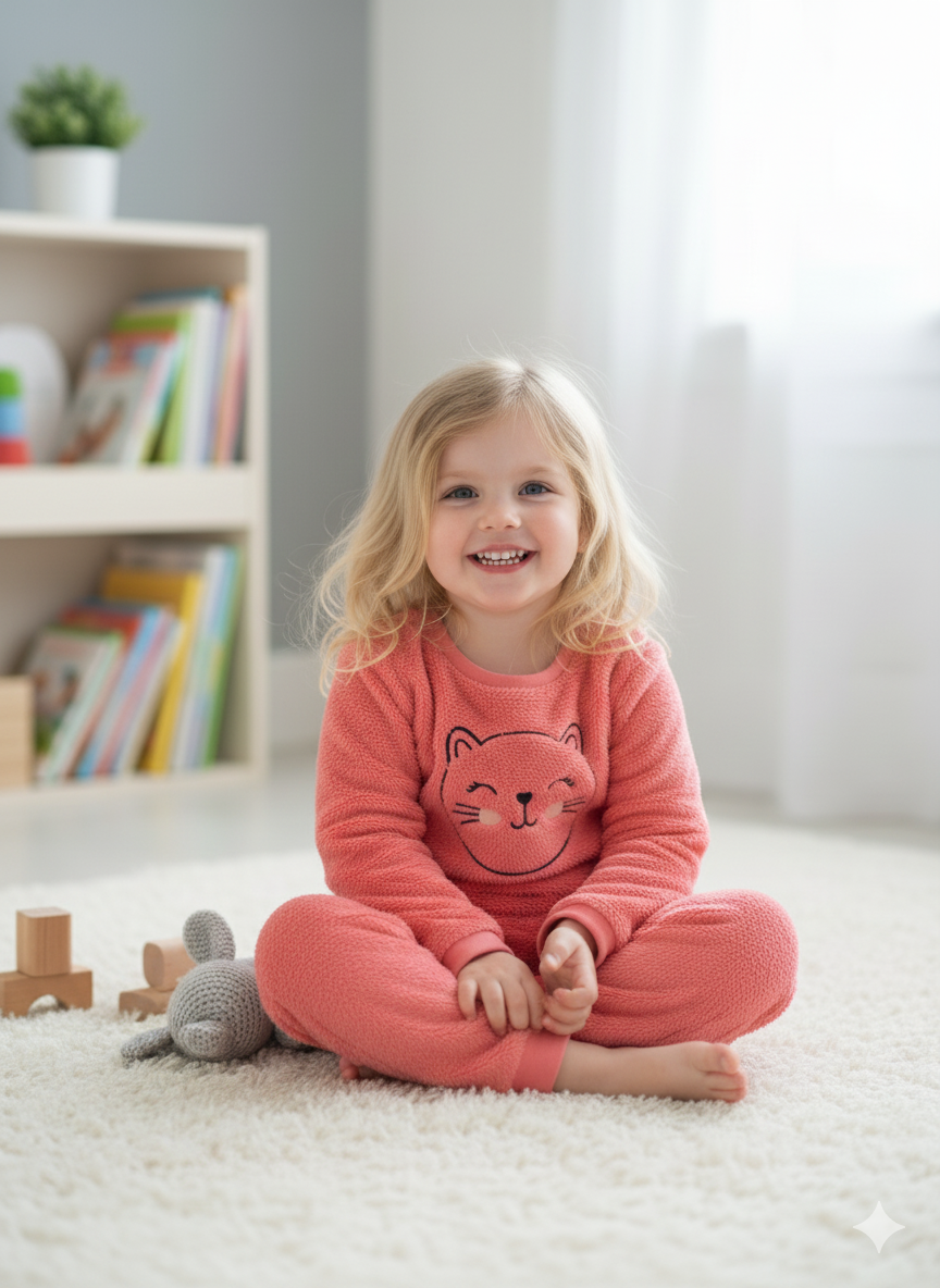 Peluş Kız Pijama Takım