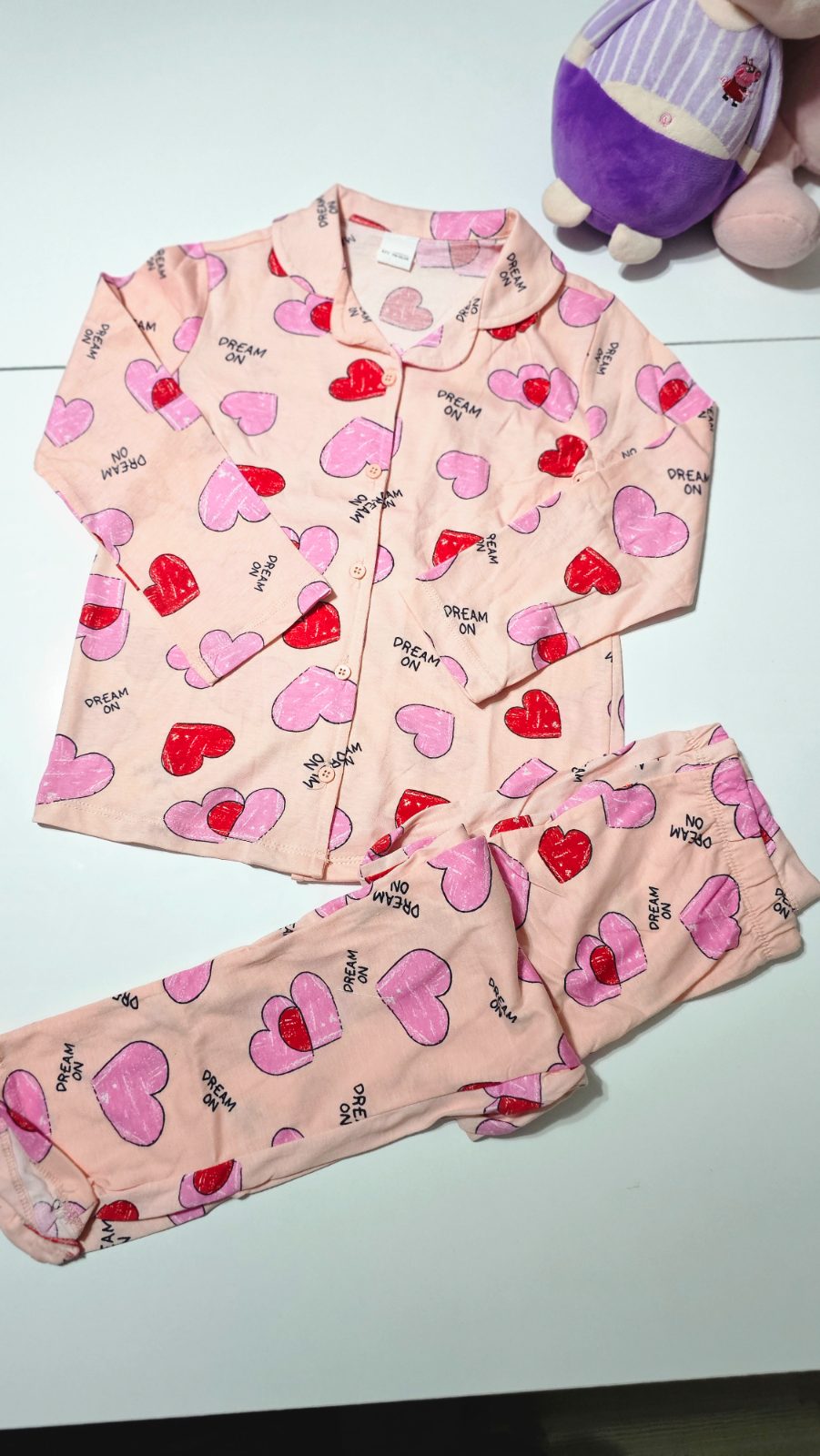 GÖMLEK YAKA KIZ PIJAMA Takım
