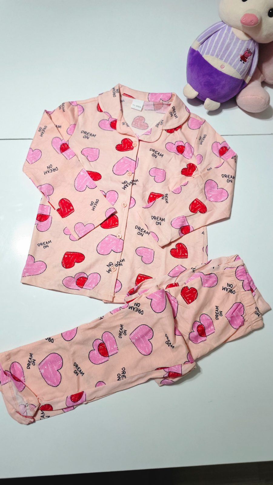 GÖMLEK YAKA KIZ PIJAMA Takım