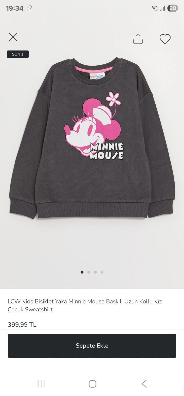 MINNIE MOUSE KIZ SWEATSHIRT